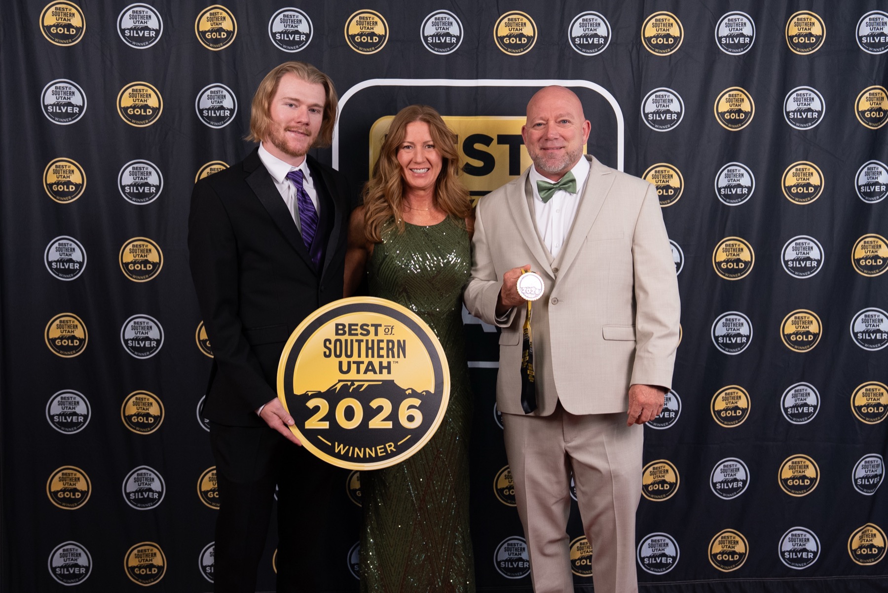 316 Carpet Cleaning team holding the 2026 Best of Southern Utah winner sign