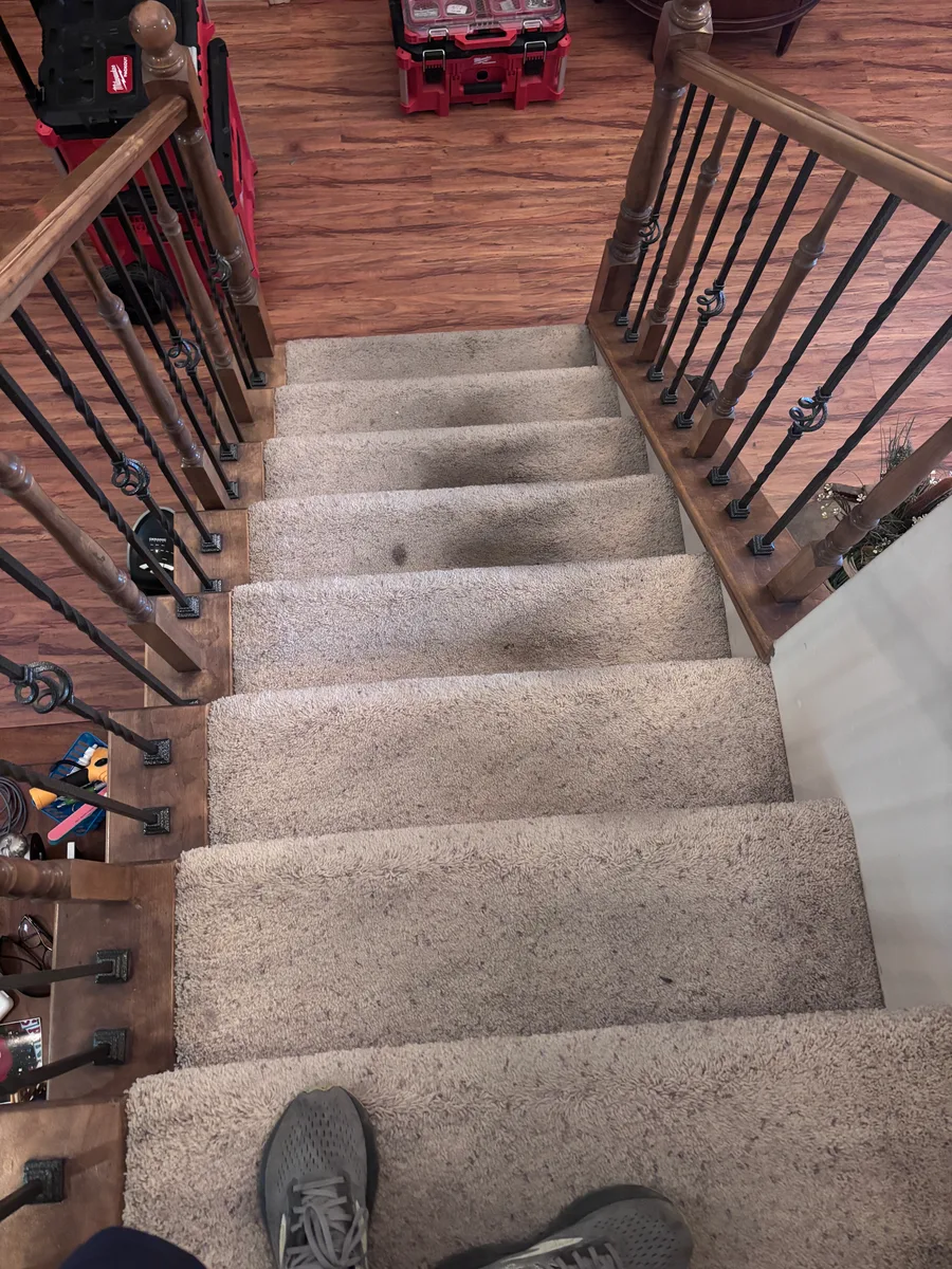 Owner-shot clean carpet result from a Southern Utah job
