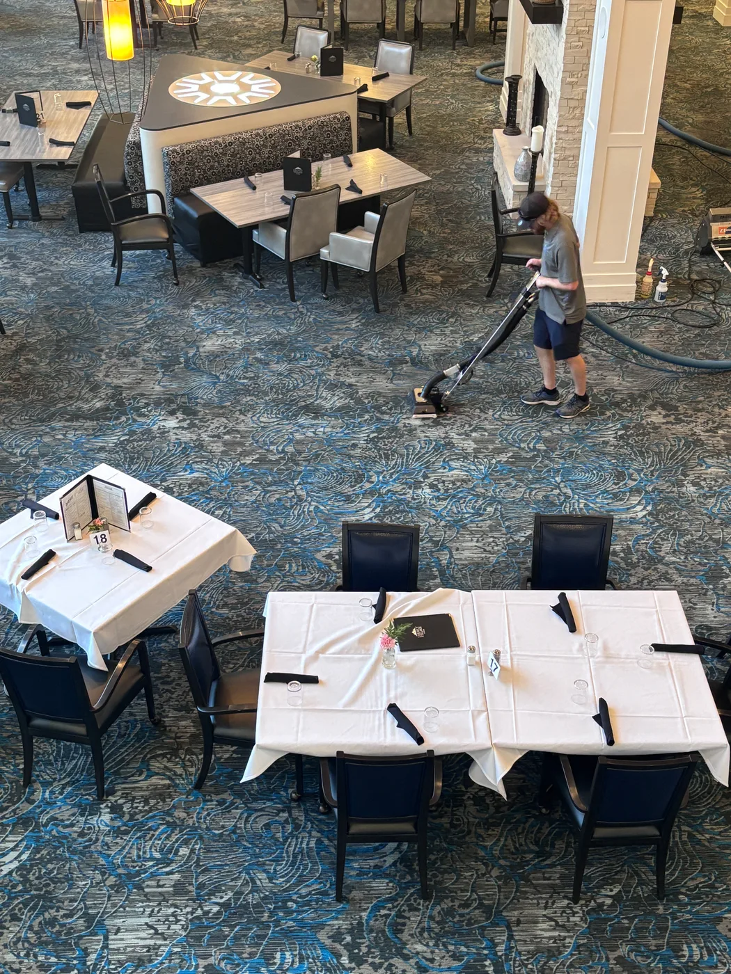Owner-shot common-area carpet cleaning in a St. George business