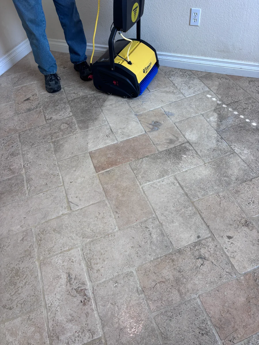 Owner-shot tile floor cleaning photo