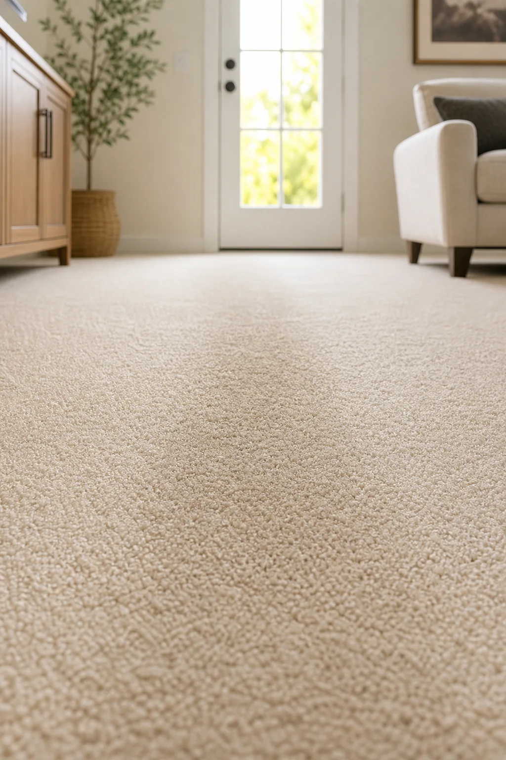 Clean light carpet in a St. George home ready for routine maintenance cleaning