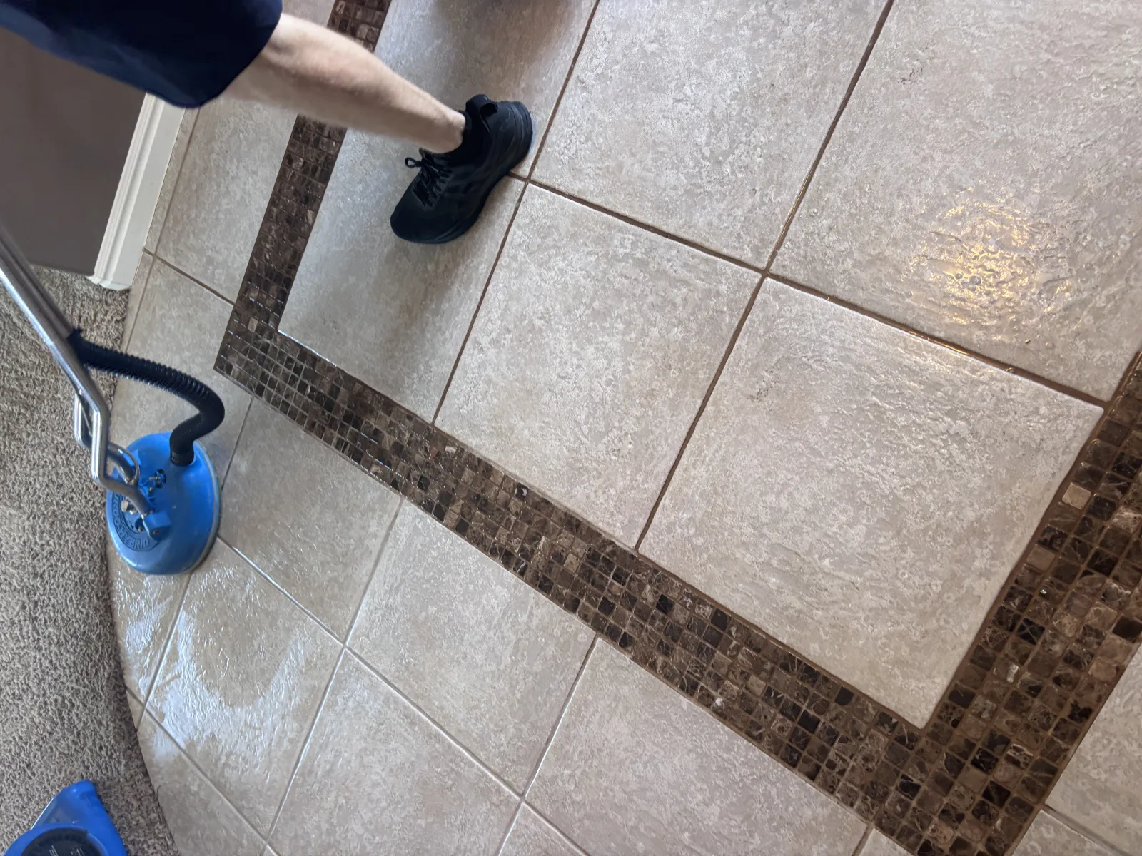 Owner-shot photo of professional tile and grout cleaning equipment on a St. George tile floor